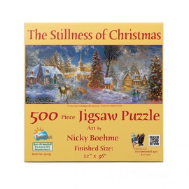 SUNSOUT INC - The Stillness of Christmas - 500 pc Jigsaw Puzzle by Artist: Nicky Boehme - Finished Size 12" x 36" Christmas - MPN# 19295