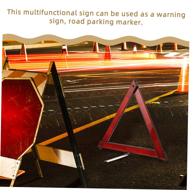 KICHOUSE 3pcs Car Safety Triangle Reflective Warning Triangle for Roadside