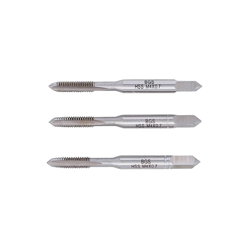 3-piece M4 x 0.7 Tap Set