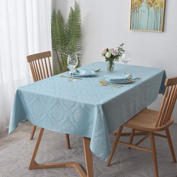 maxmill Square Tablecloth Damask Design Water Proof Wrinkle Free Heavy