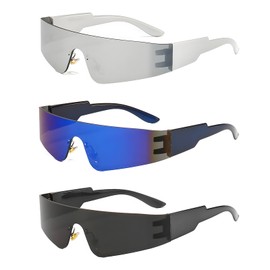 DGMI Futuristic Sunglasses, Quick Glasses Rave, Rave Glasses, Sunglasses Party Glasses Alien, Futuristic Mirrored Sunglasses, Party Glasses, Cosplay Costume Accessories