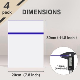 Creatorally Laser Engraving Blanks, Engravable Materials for Laser 30x20 cm 1.3mm, ABS Plastic Sheet 4Pcs Double Color for Crafting Custom Sign (Blue on White)