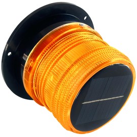 Solar Warning Beacon Light, Yellow Magnetic LED Signal Light with 3 Flashing Modes, IP65 Waterproof, Ideal for Forklifts, Trucks, Roadside Assistance, Boat, Yacht, Hazard Warning Buoys