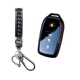 Toyota Corolla Cross Smart Key Case TPU Pro Material Key Protective Cover [360 Degree Full Protection, Shockproof, Waterproof, Easy Installation, Premium Smoke Black] NEW COROLLA CROSS ZVG13 / ZVG16