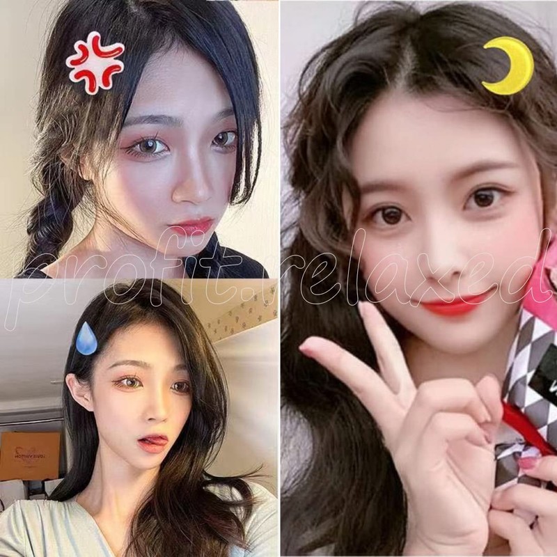 profit.relaxed Emoji Hairpin Clip, Halloween, Plush Costume, Plush Accessory, Korean