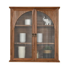 COLLECTIVE HOME - Storage Cabinet, 24" Wall Organizer Cabinet, Solid Wood Bathroom Cabinet with Arched Door, Already Assembled, 22 x 8 x 24 Inch