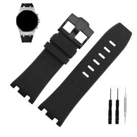 MMBAY Rubber 26MM Watch Bands Compatible Fit for Audemars Piguet AP Royal Oak Offshore 15703 15710 15400 26470 26400 Silicone Strap Wirstband for Men Women Bracelet Watch accessories, Black