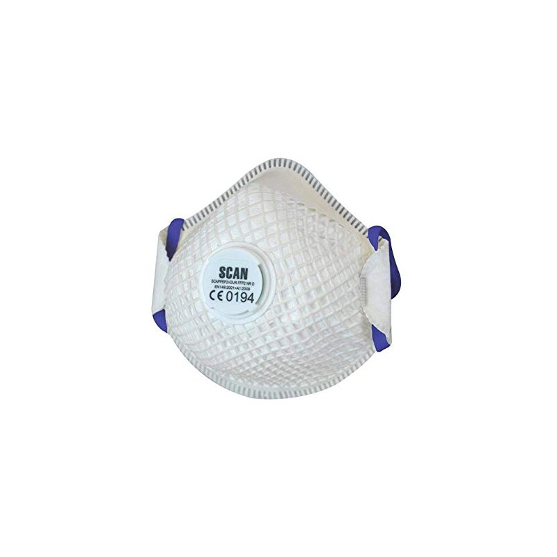 Scan SCAPPEP2VDUR FFP2 Duranet Moulded Valved Disposable Dust Masks Pack