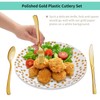 120 Pieces Gold Plastic Silverware - Heavy Duty Gold Cutlery