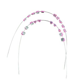 MIBICIRI 1 Pack Temporary Tooth Decoration with Metal Wires,Metal Bracket and Orthodontic Ligature Ties,Practice Props for Dental Students,Orthodontist Explain Props (Pink)