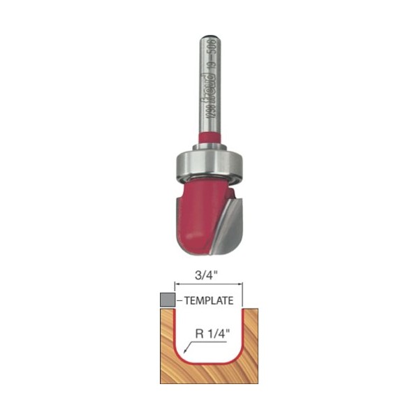 Freud 1/4" Radius Dish Carving Bit with 1/4" Shank (19-506)