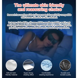 Moisture Chamber Sleep Mask for Dry Eyes – Washable Reusable Silicone Goggles with Adjustable Strap, Lightweight & Comfortable for Night Use, Helps Relieve Dry Eye Symptoms (Matte Black)