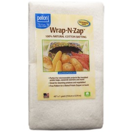 Pellon Wrap-N-Zap Cotton Quilt Batting, 45 by 36-Inch, Natural 3-Pack