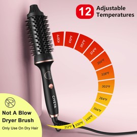 CIVEYA Pro Thermal Brush for Blowout Look, 1.5" Heated Round With Temp Control, Ionic Hair Curling Iron, Smoothing & Volumizing Hot Round