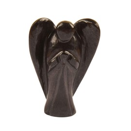Blessfull Healing Natural Black Onyx Stone Reiki Carved Spiritual Gemstone Guardian Pocket Angel 2 inches Approx