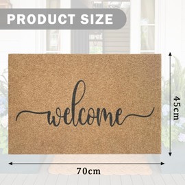 MWAZZLL Welcome Mat Outdoor Indoor Non Slip Doormat Easy to Clean Super Absorb Mud Front Door Mats for Entrance,Patio,High Traffic Areas Brown