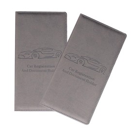 2 PCS Soporte para Registro y Seguro de Automóvil, Organizador de Guantera para Documentos Tarjeta Vehículo (Gris)