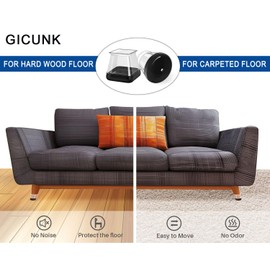 GICUNK Chair Leg Floor Protectors for Hardwood Floors and Carpet GICUNK Silicone Covers to Protect Wood Tile Floors Chair Sliders Non Slip Reduce Noise 28 Pcs Clear Round S Fit:1/2"~13/16"
