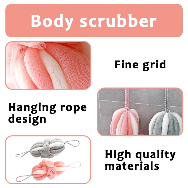 KFSCIP Loofah Sponge, 2 Pack Stretchable Body Scrubber, Extra Large