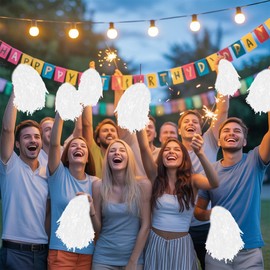 LAOTIDui 4PCS Squad Team Cheerleading Pom Poms with Spirited Fun Cheer Metallic Foil Handle for Football Softball Basketball Tennis Sports Dance Party Outdoor Games 30 Grams