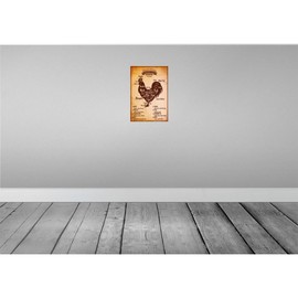 vianmo Wooden Wall Sign 20 x 30 cm - Chicken Cuts Organic Butcher