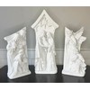 TenWaterloo White Nativity Scene Statues Set of 3, Center Piece