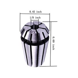 𝐋𝐮𝐨 𝐤𝐞 ER11 1/8'' Spring Collet Nut Set - AAA Level High Precision ER11-1/8 Inch Collet Chuck ER11 Clamping Nut for CNC Engraving Mechine/Lathe Milling Tool