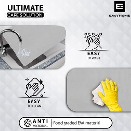 EASYHOME Multipurpose Checkered Print 12 Inches x 10 Feet Waterproof EVA Anti Slip Mat for Kitchen, Bathroom Cabinets, Drawer Shelf Mats Liner Sheets Roll, Non-Slip Fridge Mat (12" x 10' Roll, Clear)