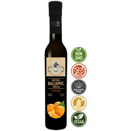 Ellora Farms, Fresh Orange Infused Thick Aged Balsamic Vinegar, Great Taste Award Winner, All Natural, No-Additives, No-Added Sugar, No-Preservatives, Italian Dark Glass Bottle, 8.45 oz., Pack of 1