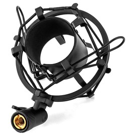 Aililong Microphone Holder with Spider, Metal Microphone Holder Reduces Vibration for 45-50 mm Microphones (Black)
