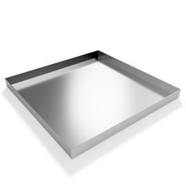 jkxoo Washing Machine Pan-32" x 32" x 2.5" Heavy Duty 304 Stainless Steel Washing Machine Tray, Washer Pan, Drip Tray Catch, No Hole