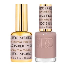 DND DC Gel Polish Set, Sheer Collection, UV/LED Gel Polish and Air Dry Nail Lacquer, Matching Chip-Free Polish Duo, 2454 Tutu This Way, 0.5 Fl Oz