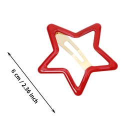 Penta Angel Star Hair Clips 12Pcs Large Metal Star Snap Hair Clips Hair Barrettes Decoration Accessories for Women Girls (Bright Color, 6 cm)