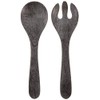 Blackened Wood TT20745272 Serving Server Fork and Spoon Serving Set,