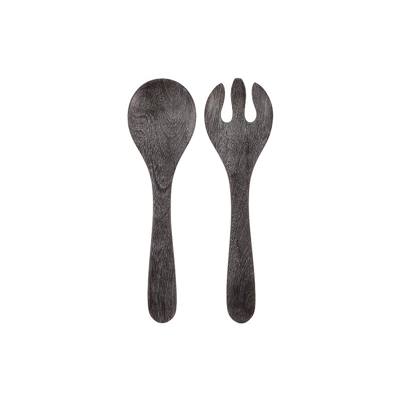 Blackened Wood TT20745272 Serving Server Fork and Spoon Serving Set,
