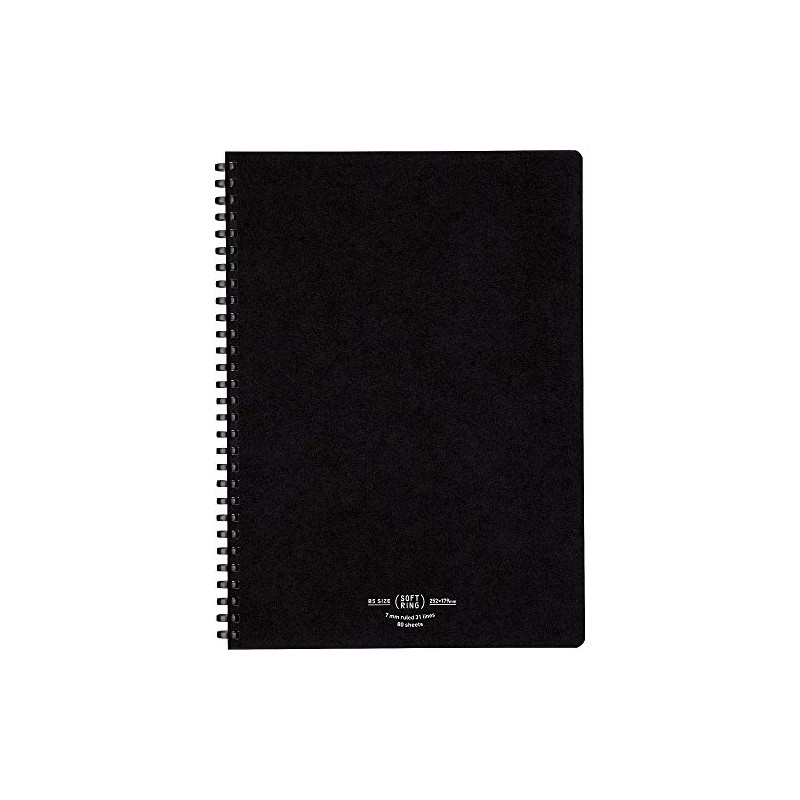 Kokuyo SV608A-D Soft Ring Notebook, Natural, A-Ruled, Semi-B5, 80 Sheets,