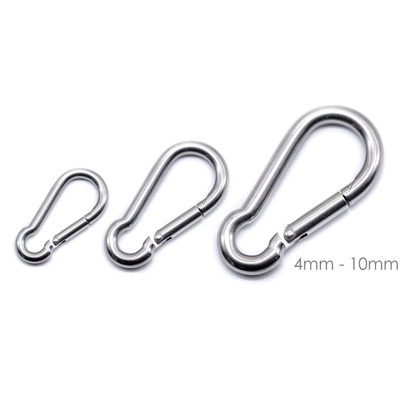 Stainless steel carabiner snap spring hook A4 316 marine grade