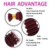 Burgundy Human Braiding Hair 18 Inch Deep Wave Bulk Human