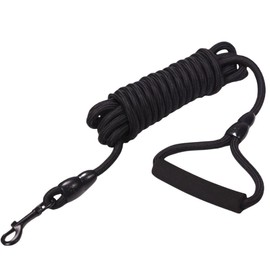Pleavit Long Lead, For Dogs, Dog Leash, Long, Small Dogs, Medium Dogs, Stretchable, Nylon, Tangle-Resistant, Walking, 16.4 ft (5 m), Black