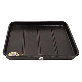DiversiTech (6-2626L) A/C Secondary Plastic Condensate Drain Pan, Air Conditioner Drip Pan with Rolled Edges, 26” x 26”, Large, Black