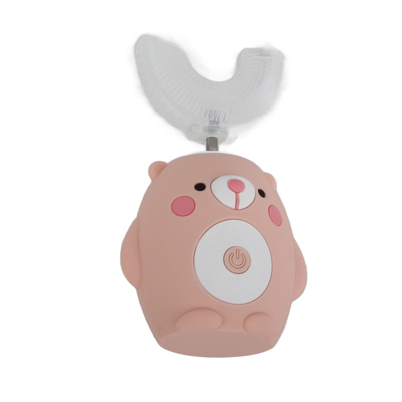 Cute Cartoon Bear Pattern U Shaped Automatic Toothbrush Electric Children
