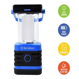 Westinghouse 1000 Lumen Solar Rechargeable LED Portable Lanterns (Set of 2)