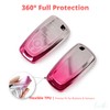 Key Fob Cover for Ford/Lincoln, Spring-Lock D-Ring, Sunset Pink Gradient