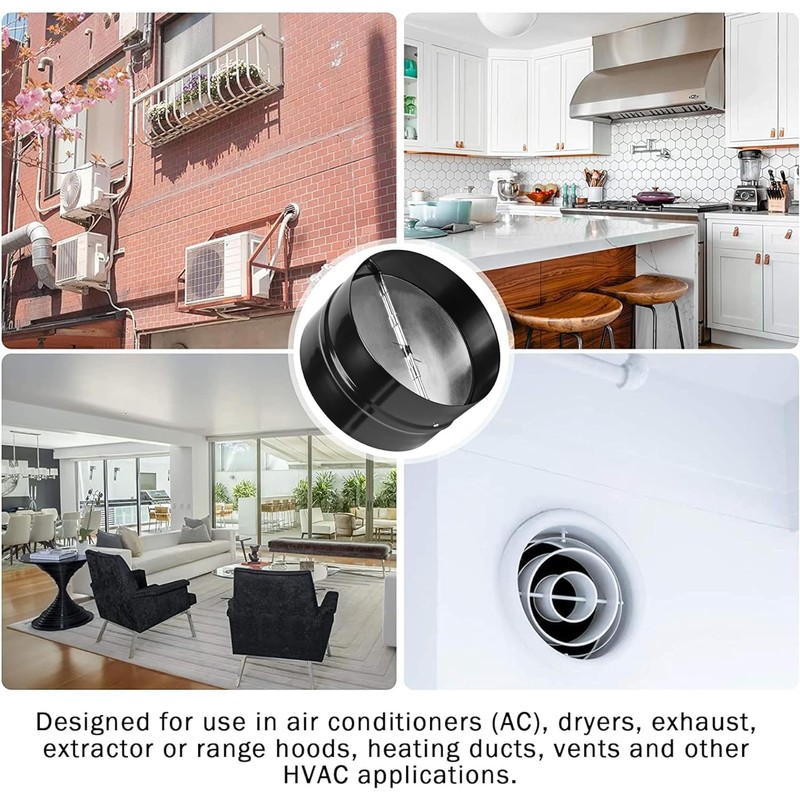 2 Pcs 4 Inch Draft Blocker Backdraft Damper Duct Draft