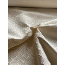 Ivory Embroidered Diamond Pintuck Fabric BY THE YARD