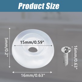 Bonsicoky 100 Pcs Round Clear PVC Feet Pads, Cutting Board Non-Slip Supports with Screws for Furniture and Electronics - 0.2" x 0.6" (H x D)