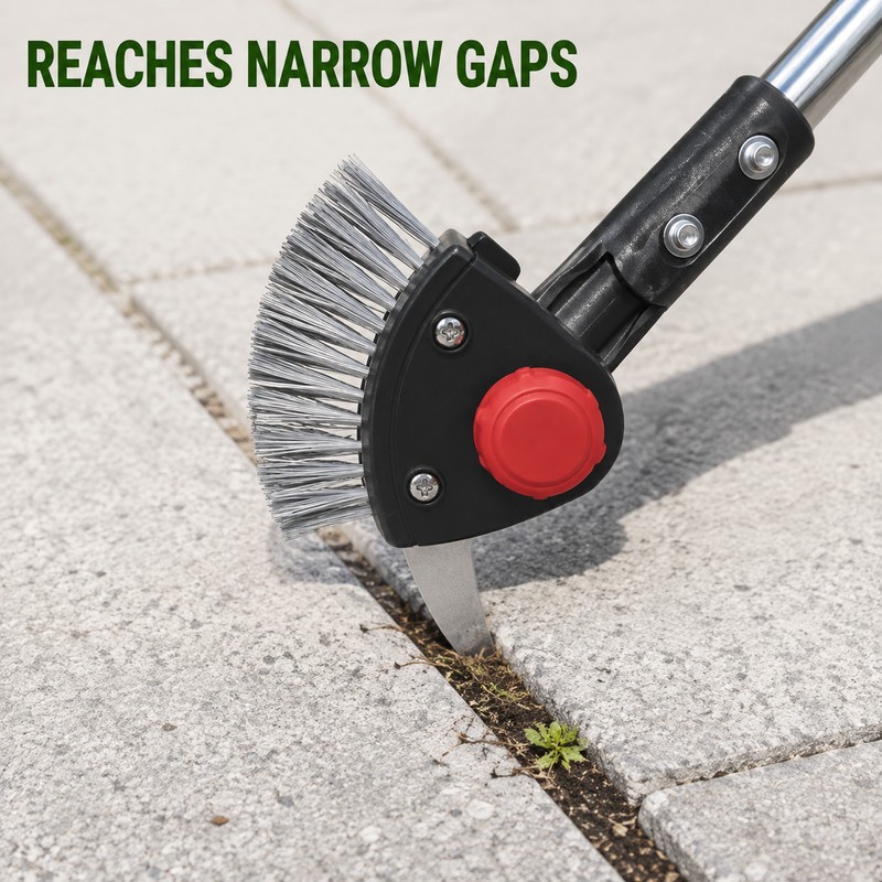 3-in-1 Adjustable Crack Weeder with Stainless Steel Scrapers and Wire