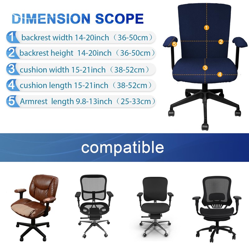 Tallew 4 Pcs Office Chair Covers Set Computer Universal Protective