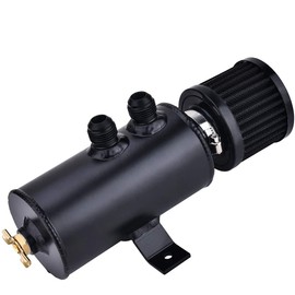 EVIL ENERGY EVIL ENERGY 10AN Baffled Oil Catch Can,Oil Breather Tank with Valve,750ML Universal Aluminum Black