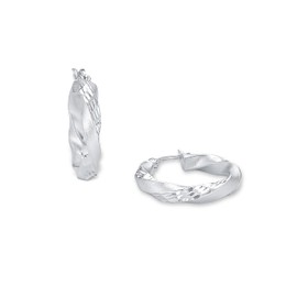Amor hoop earrings 925 sterling silver woman earrings, 2.2 cm, silver, comes in jewelry gift box